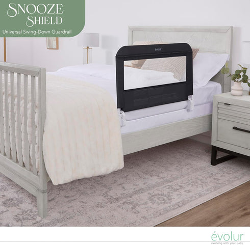 Snooze Evolur Shield Universal Swing-Down Guardrail in Black