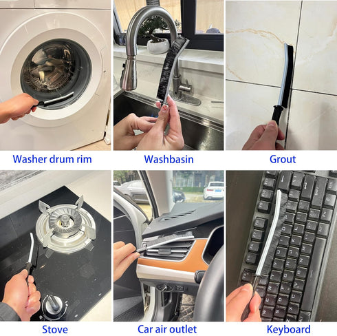 Luxzio 7 Set Pcs Hard Bristle Crevice Cleaning Brush - for Grout, Tight Spaces & Gap Cleaning, Deep Reach Narrow