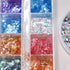 Holographic Nail Glitter 12 Grids, Opal Glitter Powder Nail Charms for Nail Art Design Kit for Christmas