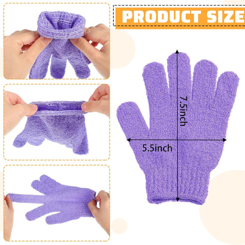 Moukeren 20 Pcs Exfoliating Bath Gloves 9 Colors Shower Scrub Exfoliating Body Bath Gloves Double Sided Bathing Glove for Women Men Spa Massage Skin Shower Bathing Accessories