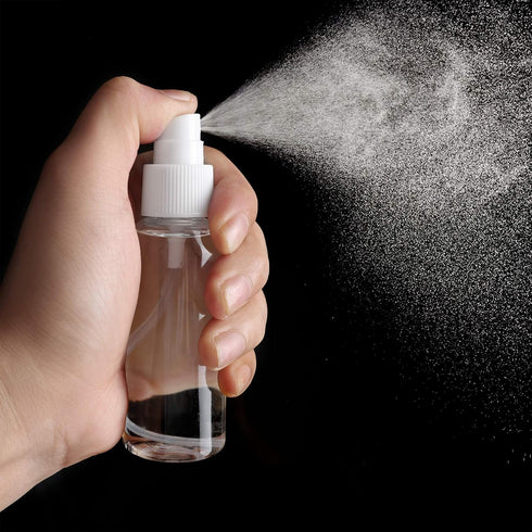 ZEROFIRE 2 Pack Spray Bottles - 2oz Clear Plastic Empty Refillable Mini Spritzer for Travel, Skin Care