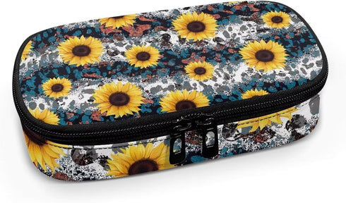 Sunflower Leopard Insulin Pens Holder Multifunctional Insulin Pens Holder for Travel Medicine Box Lightweight Hand Carrying Medical Case with Smooth Zipper