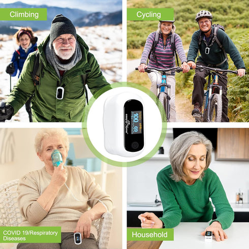 Easy@Home Fingertip Pulse Oximeter SpO2 Blood Oxygen Saturation Meter with Heart Rate Monitor and Carrying Package