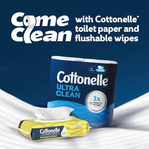 Summer 2 Packs, 42 Pack Cottonelle Fresh Scented Flushable Wipes, Flip-Top Wet Wipes per