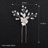 Sliver Flower Hair Comb with 2 Clear Crystal Hair Pins and Sticks, Wedding & Bridal Hair Accessories for Bridesmaids.