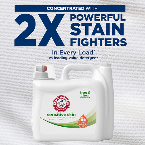 HAMMER 170 170 oz ARM & Sensitive Skin Free Clear, Loads Liquid Laundry Detergent, Fl