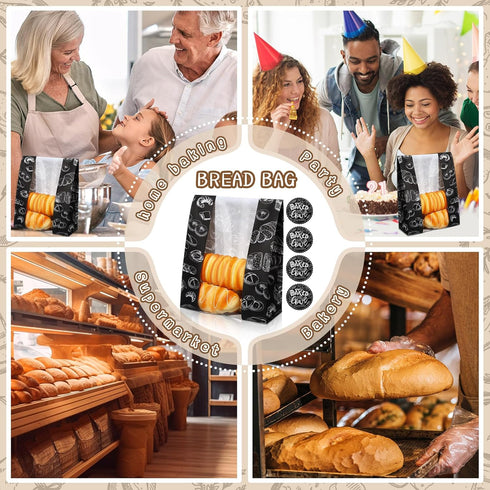 MotiMind 100 Packs 14 8.3 3.5 Inches Packaging Paper Bread Bags for Homemade Bread Sourdough x x Kraft Paper Bakery Bag