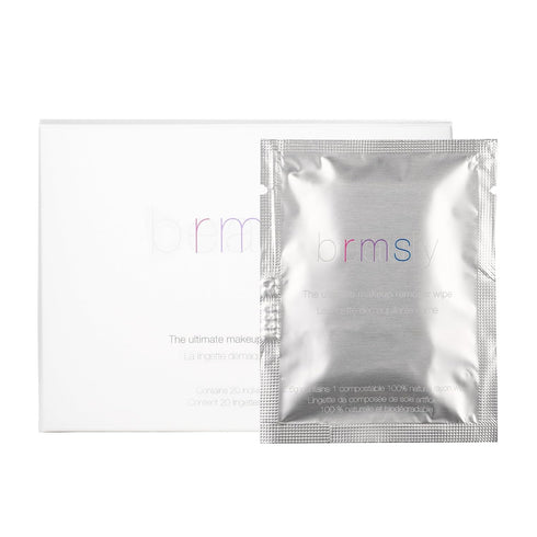RMS Beauty The Ultimate Makeup Remover Wipes, Gentle Facial Cleansing Cloths with Moisturizing Organic Coconut Oil, 20