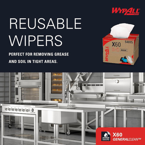 WypAll GeneralClean X60 Multi-Task Cleaning Cloths, Strong and Absorbent Towels, 252 Sheets/Box