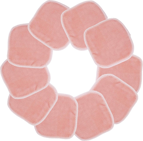 Polyte Hypoallergenic Microfiber Fleece Makeup Remover Cloth, 5 x 5 in, 10 Pack, Light Coral