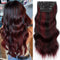 Vigorous Clip in Hair Extensions, 4PCS Black Burgundy Mixed Soft Synthetic Hairpieces, 20 Inches Full Head Extensions