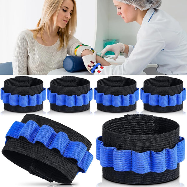 6 Pack Phlebotomy Tube Holder Wristband, Blood Draw Tube Bracelet Strap for 8 Phlebotomy Tubes