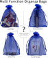 100PCS Sheer Organza Bag 5''X7'', Royal Blue Drawstring Jewelry Gift Bags for Baby Shower Wedding Party Favor