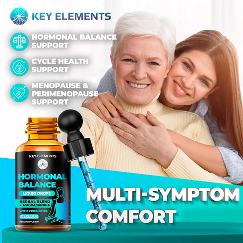 Liquid Hormone Balance Supplements for Women & PMS Relief - Menopause Support PMS Vitamins Menstrual Cramp Relief - PMS