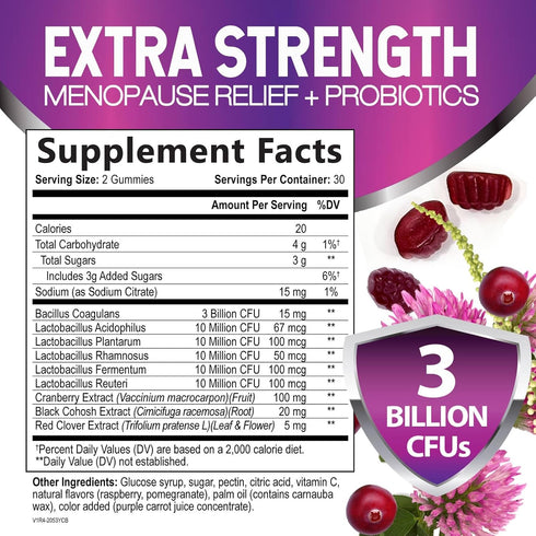 Gummies Gummy 60 Gummies Menopause Supplement - Complete Women's Probiotics Supplements - Advanced Menopause Relief
