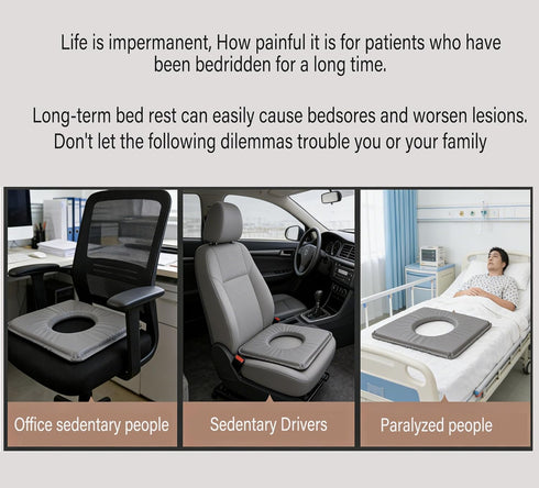 Generic Donut Seat Cushion for Pressure Relief - Bedridden Elderly Pressure Pad for Bed Sores, Post-Surgery