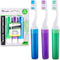 Lingito Travel Toothbrushes, Soft Mini Toothbrush with Cover, Portable Toothbrush Kit (3 Pack)