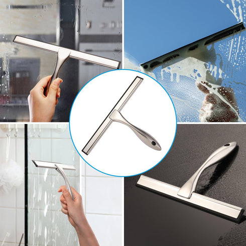 Hiware All-Purpose Shower Squeegee – Stainless Steel for Shower Doors, Bathroom, Window, and Car Glass