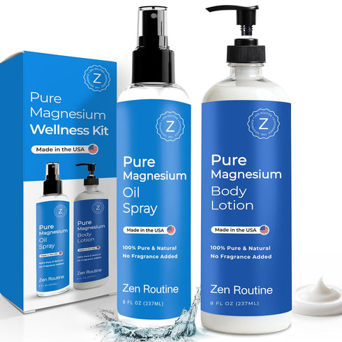 Zen Routine Magnesium Spray + Lotion Set Relaxing & Soothing Body Care