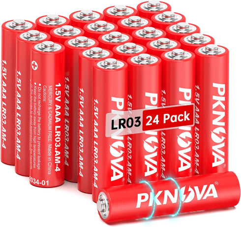 PKNOVA AAA Battery, Triple A Battery 1.5V Alkaline for Household and Electronic Devices