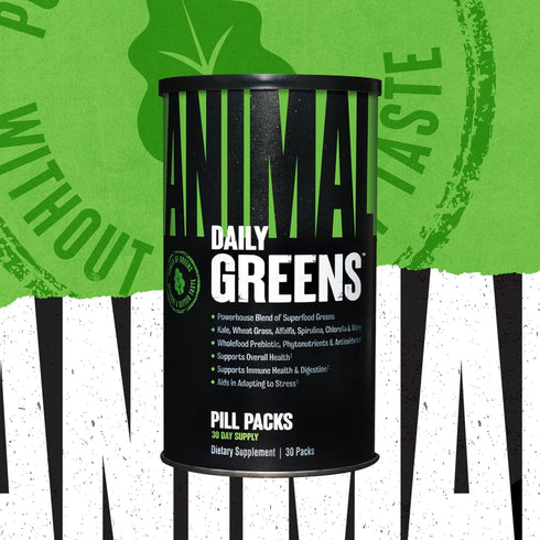 Animal Daily Greens Pill Packs - 30 Day Supply - Convenient Prebiotic and Probiotic Superfood Blend for Superior