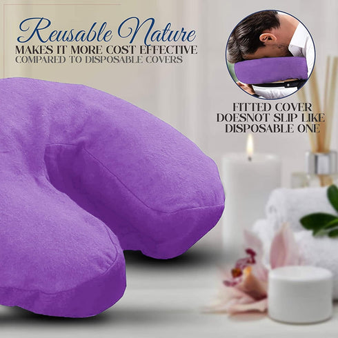 LONDON LINENS Pack of 4 - Premium Extra Thick 100% Cotton Flannel Massage Tables Face Cradle Covers, Lilac