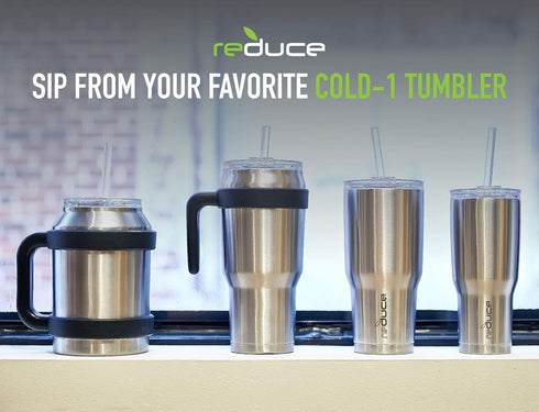 Reduce Reusable Hard Plastic Straws - 4 Pack, BPA-Free, Dishwasher Safe, Fits 20-50 oz Tumbler Mugs