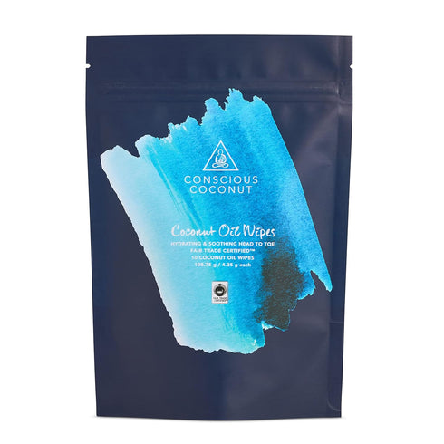 Organic Coconut Oil Intimate Wipes Sensitive Skin Feminine Wipes, Biodegradable, Individually Wrapped,