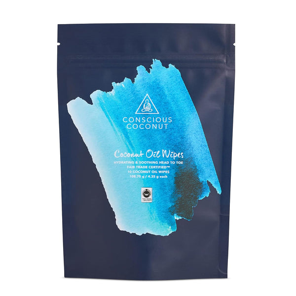 Organic Coconut Oil Intimate Wipes Sensitive Skin Feminine Wipes, Biodegradable, Individually Wrapped,