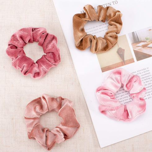 Whaline Velvet Hair Scrunchies, Hair Bobble Elastics, Soft Hair Ties for Girls, Women (20 Colors)