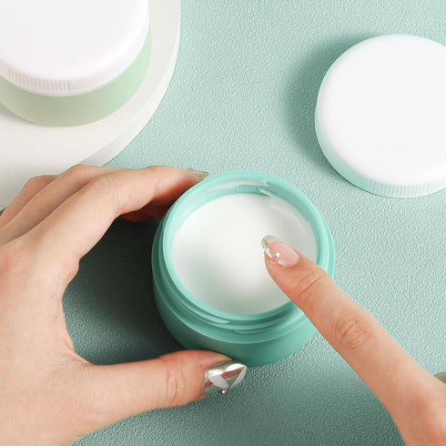 Travel Containers for Toiletries, 2oz Silicone Cream Jars BPA Free, TSA Approved Leak-proof Travel Essentials (4 Pack)