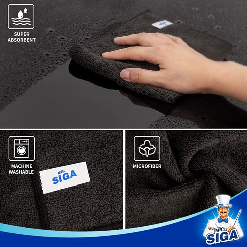 Pack 12, 32 32 cm(12.6 12.6 inch) MR.SIGA Microfiber Cleaning Cloth, All-Purpose Microfiber Towels, Streak Free