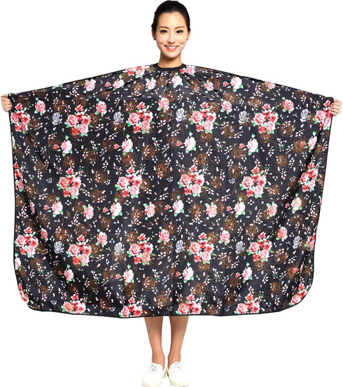 Professional Hair Stylist Color Cape - Shampoo & Cutting Hairdressing Capes with Snap Closure, Rose