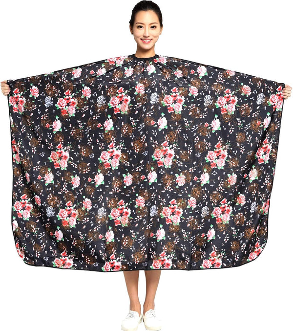 Professional Hair Stylist Color Cape - Shampoo & Cutting Hairdressing Capes with Snap Closure, Rose
