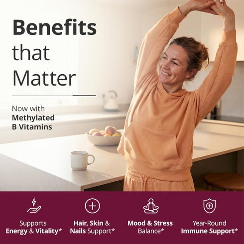 Immune 60 Multivitamin for Women with Methylated Vitamins and Chelated Minerals for Energy, Focus and Health Premium