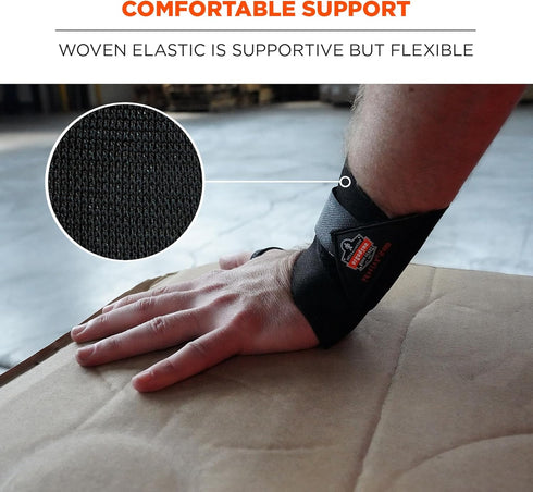 Ergodyne ProFlex 420 Wrist Wrap with Thumb Loop, Black, Large/X-Large