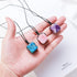 Runyangshi Dragon Blood Stone Square Pendant - 0.59"-0.78" (1.5-2cm) Tumbled Polished Stones Necklace Meditation Reiki