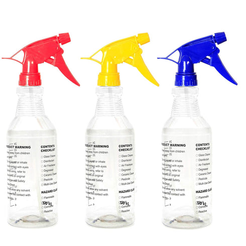 Youngever 3 Pack Empty Spray Bottles for Cleaning Solutions, 24 Ounce
