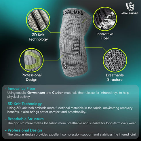 Vital Salveo Fitness Mild Compression Elbow Sleeve/Brace for Joint Protection, Athletic (1 PC) (Small)