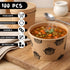 Ninehaoou 100 8 oz Pcs Paper Soup Containers with Lids Disposable Kraft Paper Food Container Hot and Cold Soup Bowls