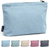 MAANGE Cosmetic Bags for Women, Small Makeup Bag for Purse, Blue Corduroy Makeup Pouch with Metal Zipper for Travel