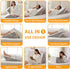 Bed Wedge Pillow for Sleeping, 9&12 Inch Adjustable Memory Foam Triangle Pillow for Back Pain Relief, White/Grey