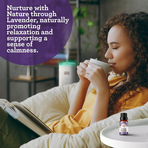 GuruNanda Lavender Essential Oil - 100% Pure, Natural Oil for Massage & DIY Recipes, 0.5 Fl Oz