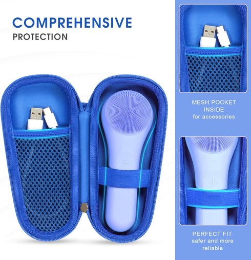 Hard Carry Case for N graCoola CLIE Sonic Facial Cleansing Brush, Waterproof Storage Holder for Silicone Face Scrubber