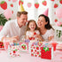 H1vojoxo Summer 24PCS 7.9x3.2x7.9 Inch Summer Fruit Gift Bags - Strawberry Clear PVC Gift Bags with Handle Fruit Theme