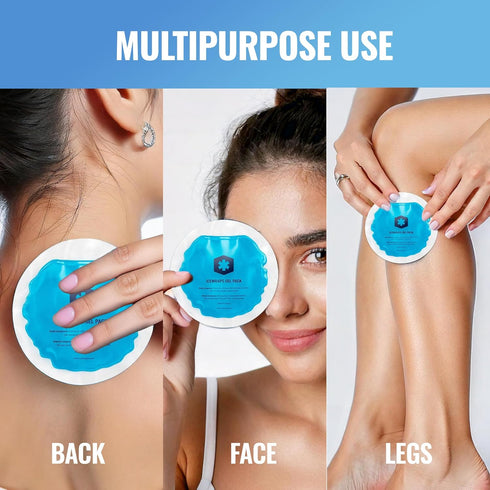 ICEWRAPS Round Ice Packs for Injuries, Reusable Hot and Cold Gel Packs, Pack of 5 - Blue