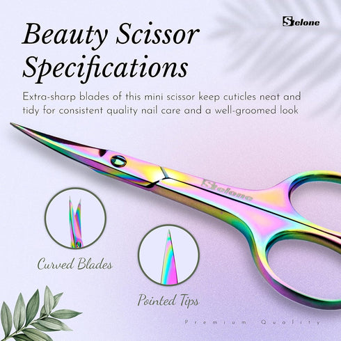 Professional Grooming Scissors, Small Curved Stainless Steel Eyebrow Scissors for Women
