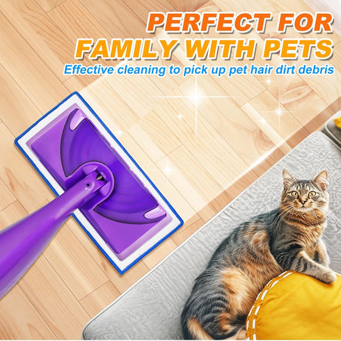 Reusable Mop Pads for Swiffer WetJet Mop, MyKEEPOW Wet Jet Refills Pads for Floor Cleaning, 4 Pack (Green+Blue)