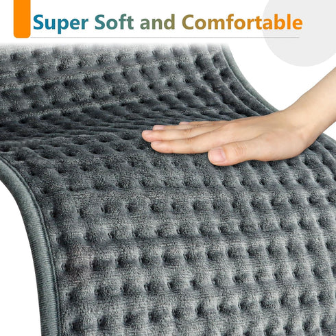 Comfytemp Electric Heating Pad, Large 12"x24" for Back Pain & Cramps Relief, Washable, 2H Auto Off, Gifts for Men Women