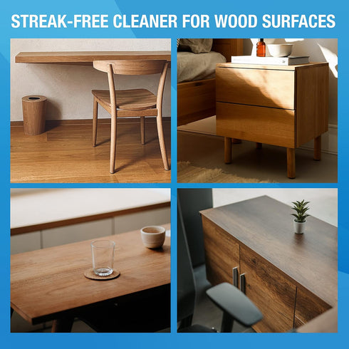 MiracleWipes for Wood Surfaces - Clean, Protect, and Polish Cabinets, Furniture, and Wood Floors - 60 Count